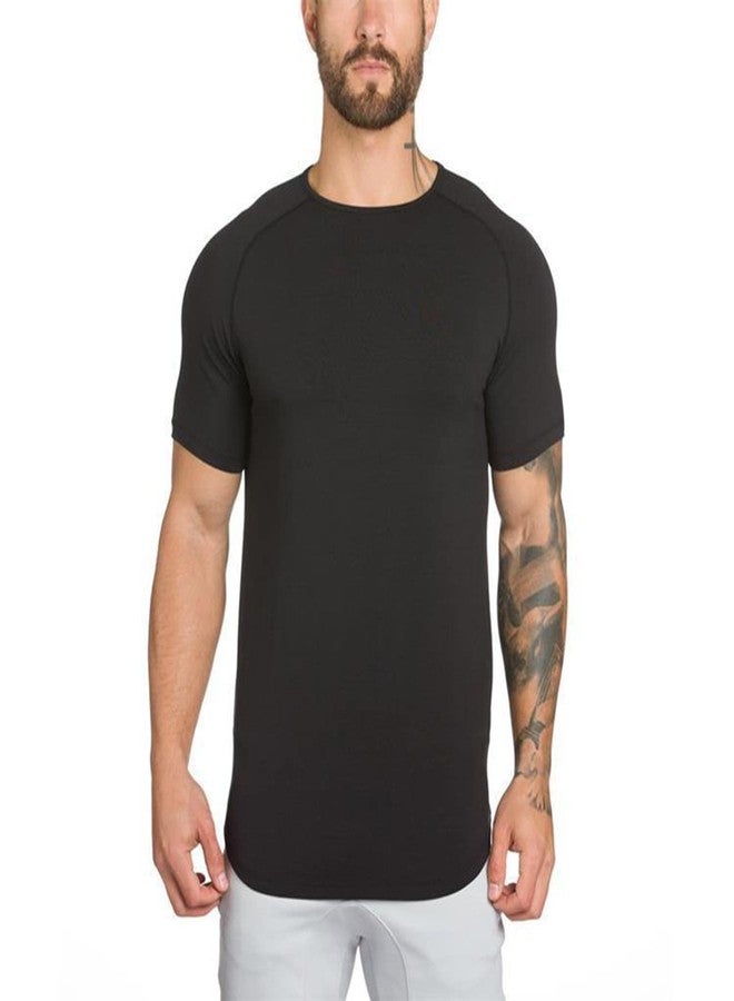 TEZO Mens Gym Workout Slim Fit Short Sleeve T-Shirt Cotton Performance Athletic Shirts Running Fitness Tee Loungewear(SOBK XL) - Image 2